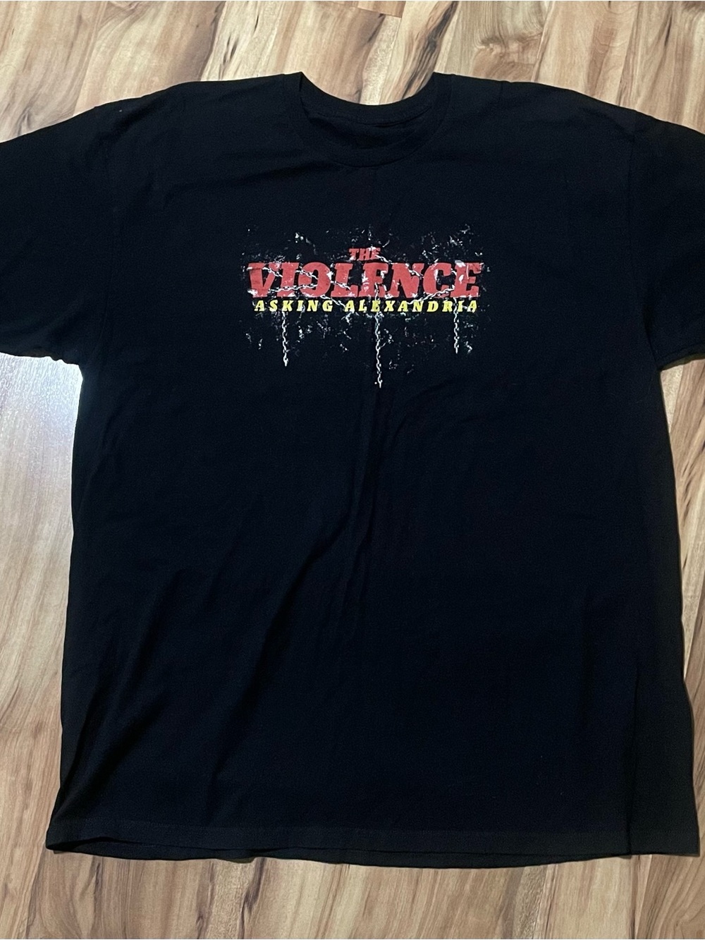 Asking Alexandria T Shirt The Violence Rock Band Merchandise Black 2XL